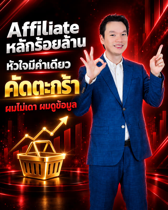 ภาพคำคม: Affiliate หลักร้อยล้าน หัวใจมีคำเดียว คัดตะกร้า